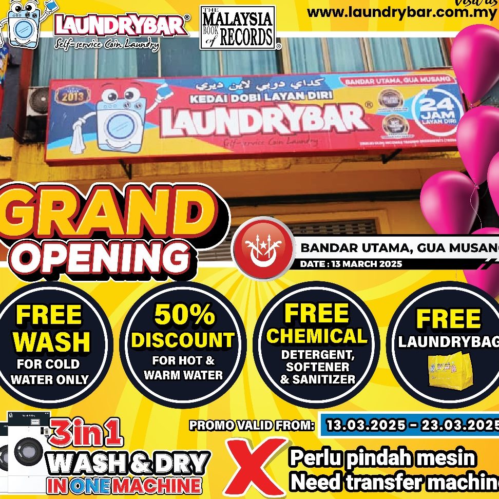 Laundry Bar di Gua Musang, Malaysia - Tempat Selesa dan Nyaman 1 laundry bar di gua musang malaysia tempat selesa dan nyaman