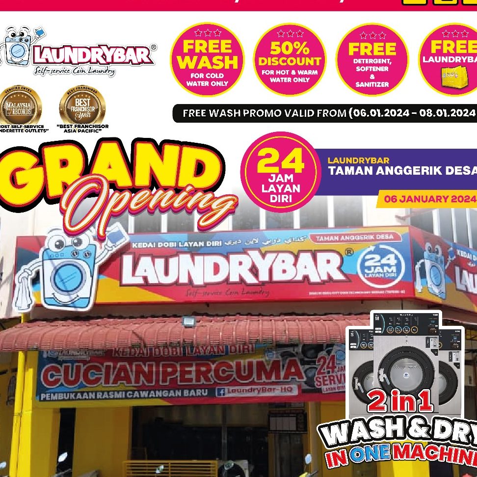 laundrybar self service laundry mega store anggerik desa tanjong malim