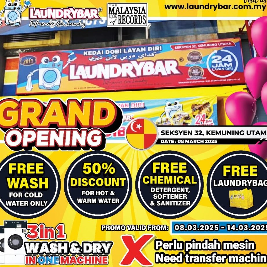 laundrybar self service laundry mega store kemuning utama