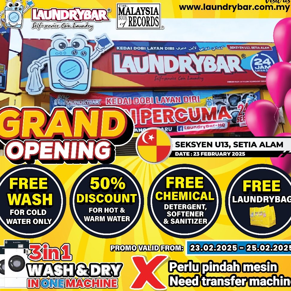LaundryBar Self Service Laundry Mega Store Seksyen U13, Setia Alam 1 laundrybar self service laundry mega store seksyen u13 setia alam