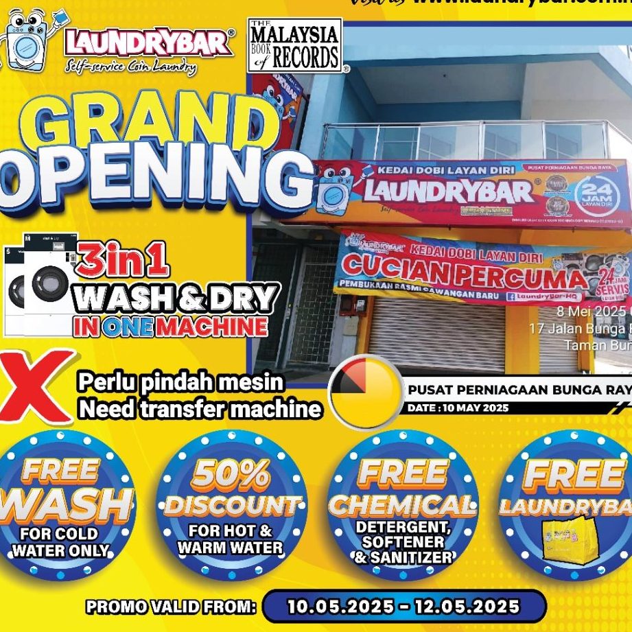 LaundryBar Self Service Laundry Mega Store Taman Bunga Raya 1 laundrybar self service laundry mega store taman bunga raya