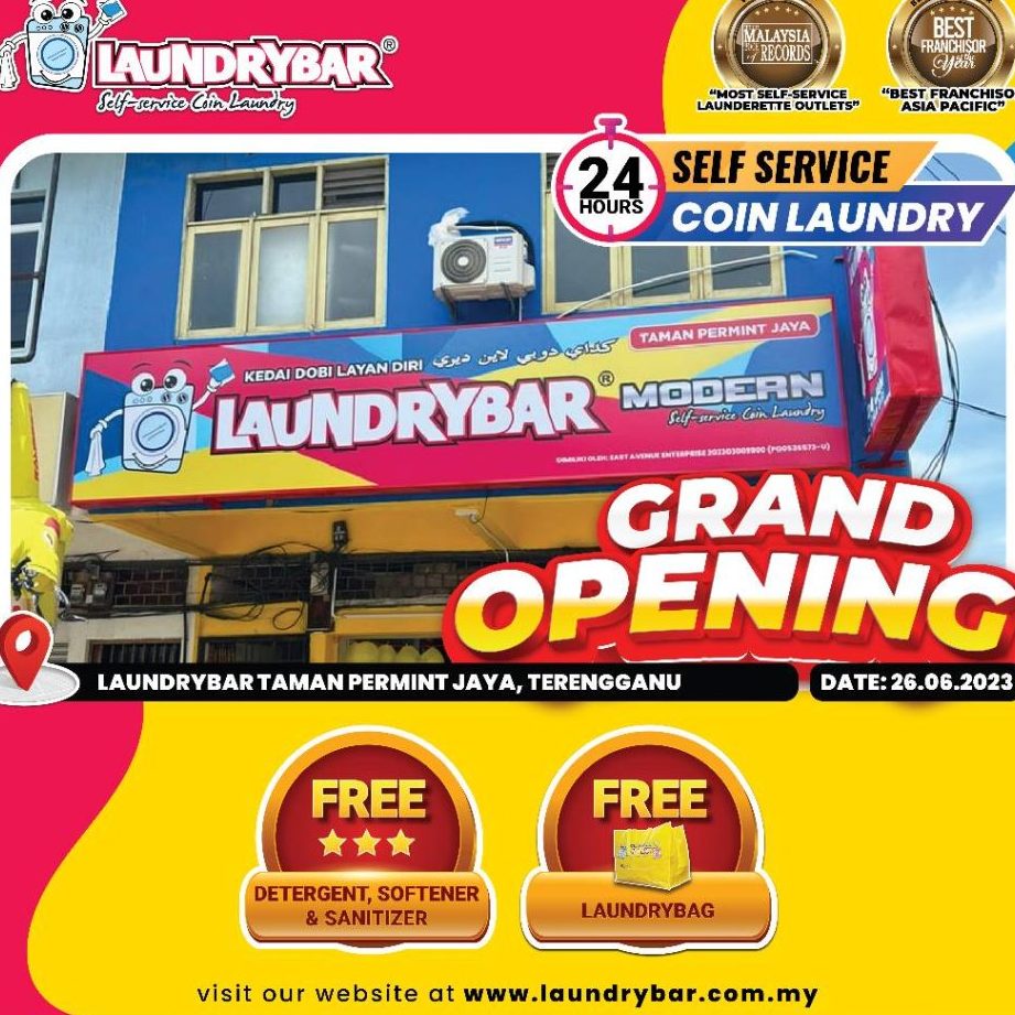 LaundryBar Self Service Laundry Modern Taman Permint Jaya, Kuala Terengganu 1 laundrybar self service laundry modern taman permint jaya kuala terengganu