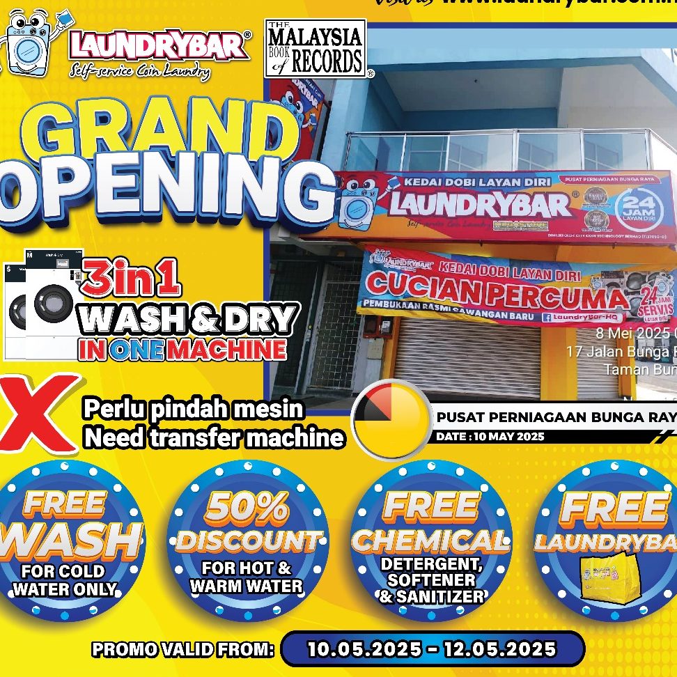 LaundryBar Self Service Laundry Pusat Perniagaan Bunga Raya (Mantin) 1 laundrybar self service laundry pusat perniagaan bunga raya mantin