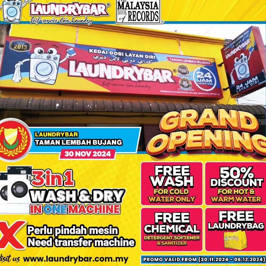 LaundryBar Self Service Laundry Taman Lembah Bujang, Kedah 1 laundrybar self service laundry taman lembah bujang kedah
